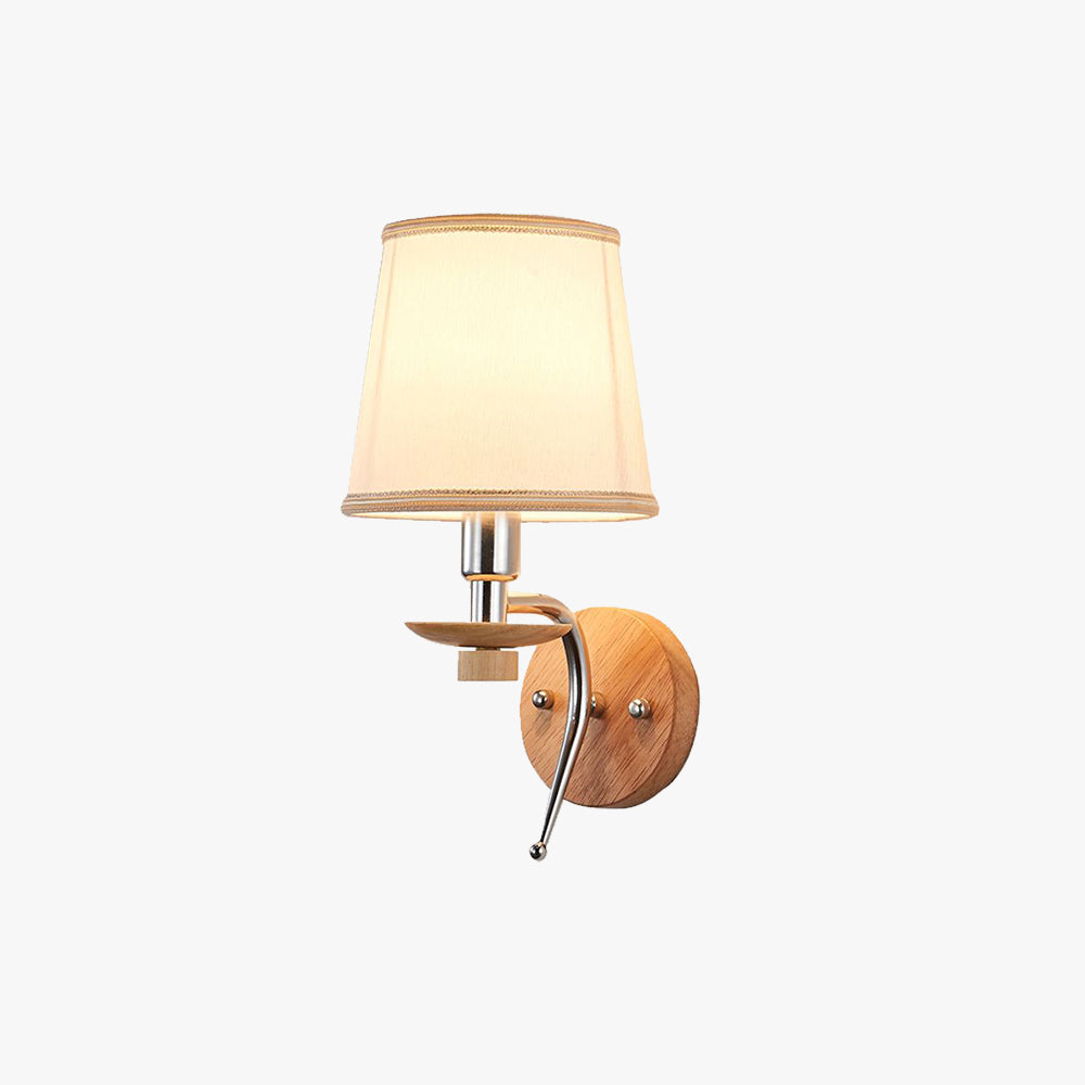 Tiffany Applique Murale Dôme Vintage, Métal/Bois/Tissu, Beige, Chambre - Neutralighting