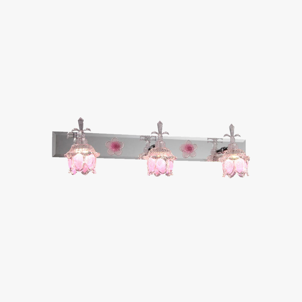 Ray Applique Murale Fleur Moderne, Métal/Verre, Rose, Chambre - Neutralighting