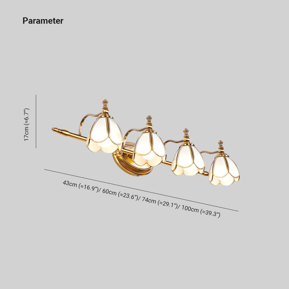 Ray Applique Murale Fleur Vintage, Métal/Verre, Jaune/Blanc - Neutralighting