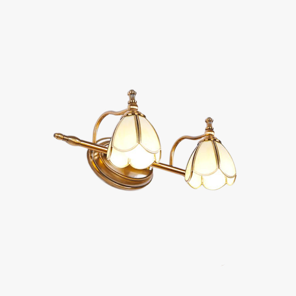 Ray Applique Murale Fleur Vintage, Métal/Verre, Jaune/Blanc - Neutralighting
