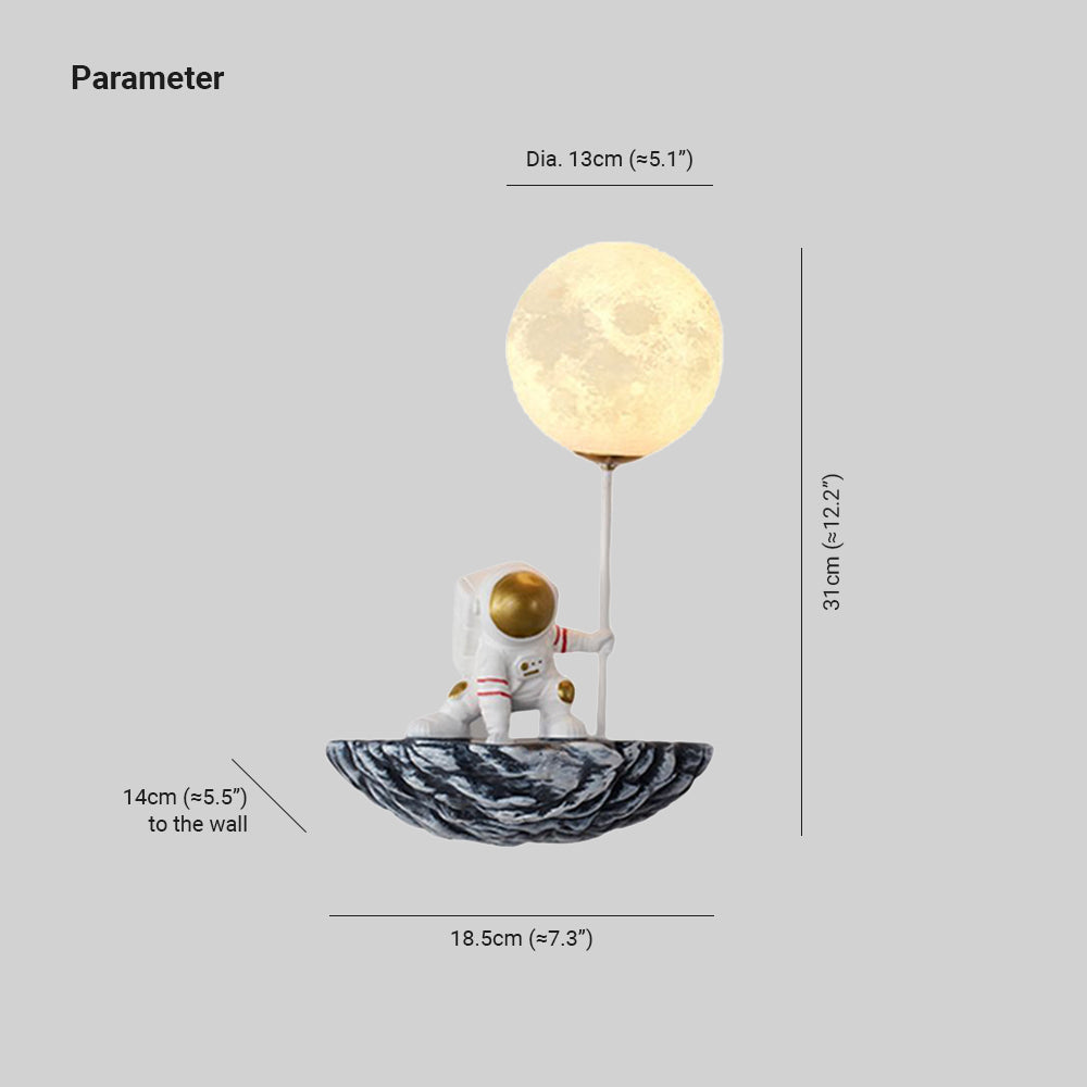 Aria Applique Murale Sphérique Astronaute Design LED Moderne Métal/Verre/Acrylique Blanc Salon - Neutralighting