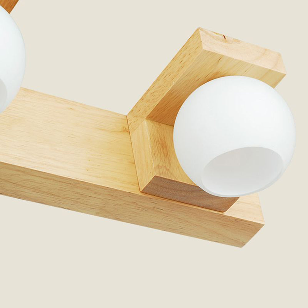 Muto Applique Murale Linéaire Moderen, Bois/Verre, Bûche, Salle de Bain - Neutralighting