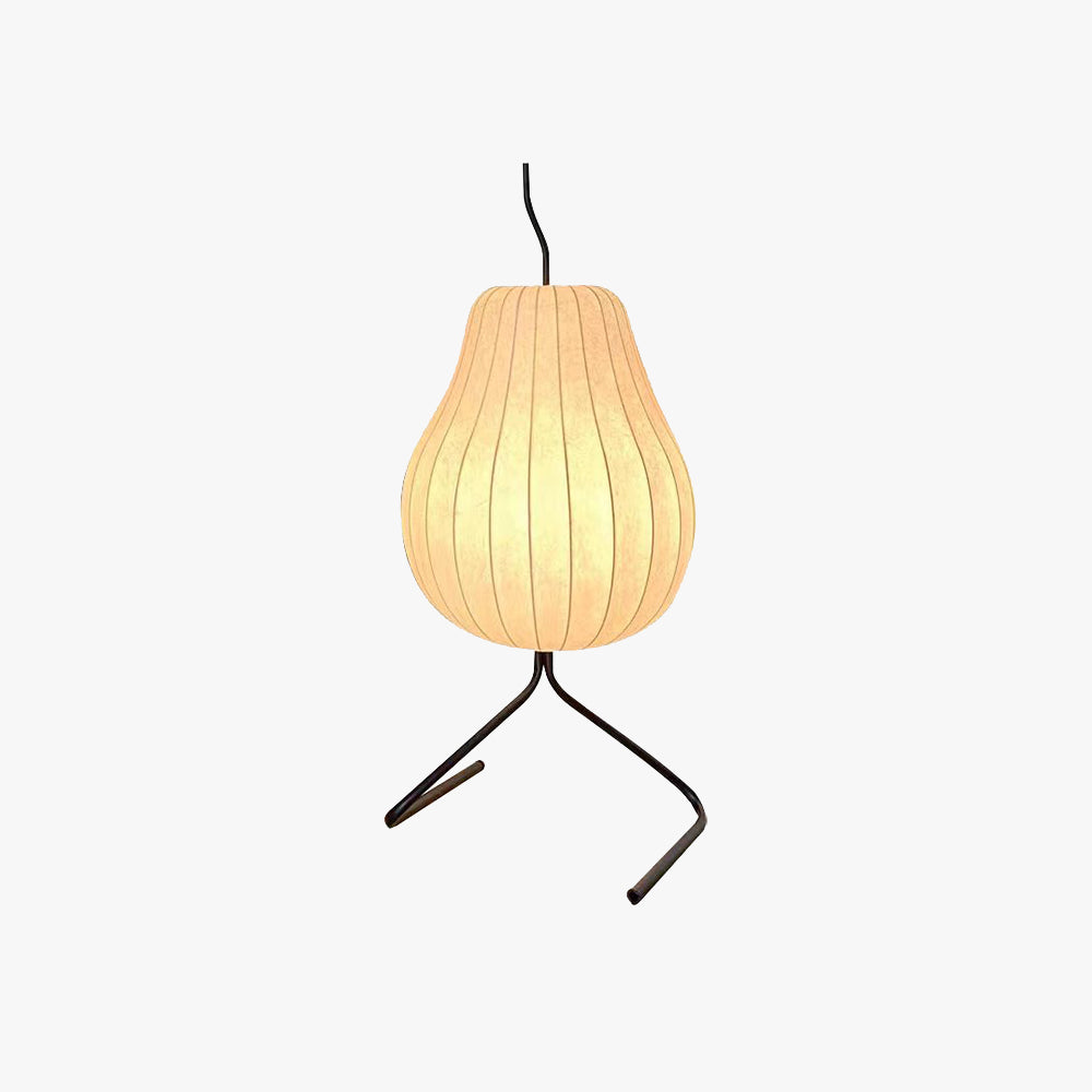 Ritta Lampadaire Poire Art Deco, Métal/Tissu, Beige, Salon