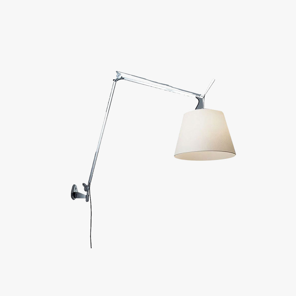 Epoch Applique Murale Orientable Minimaliste, Métal/Fabrique, Argent