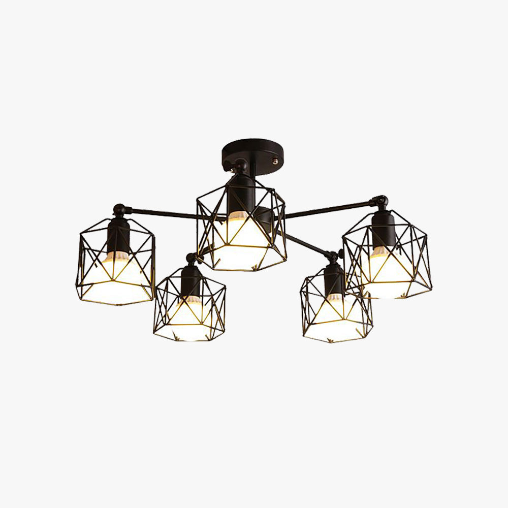 Arisha Plafonnier Multi Moderne, Métal, Noir, Salon - Neutralighting
