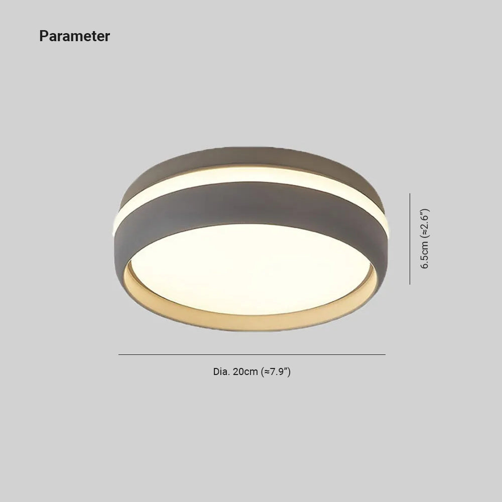 Arisha Plafonnier Rond Moderne, Métal, Noir/Gris, Salon - Neutralighting