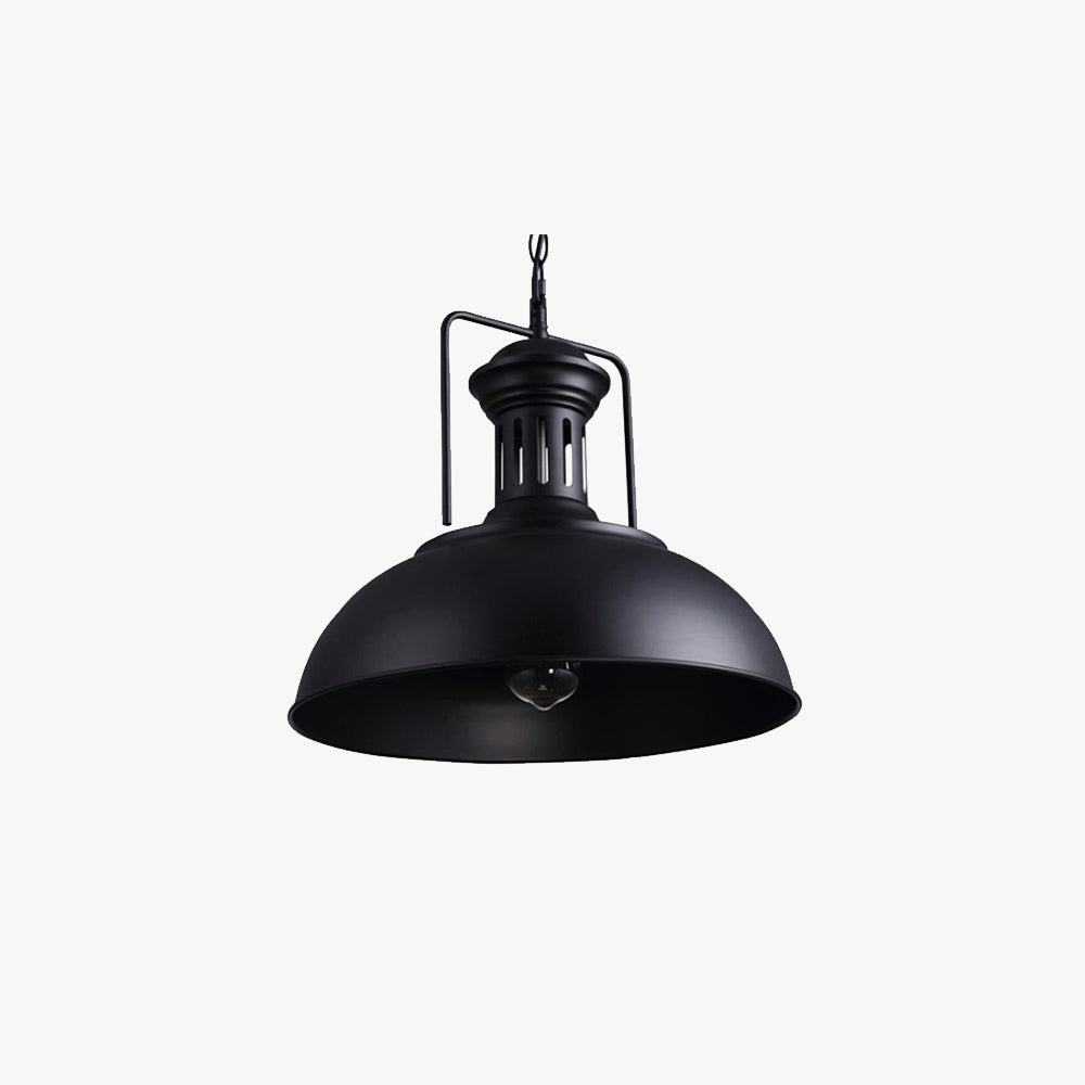 Silva Suspension Dôme Industrielle, Métal, Noir/Noir Blanc/Rouille, Salon - Neutralighting