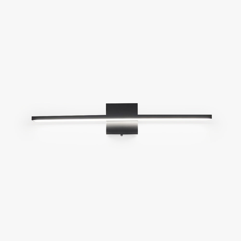 Ray Applique Murale LED Linéaire/Rectangulaire, Métal/Acrylique, Noir/Argent, Salle de Bain