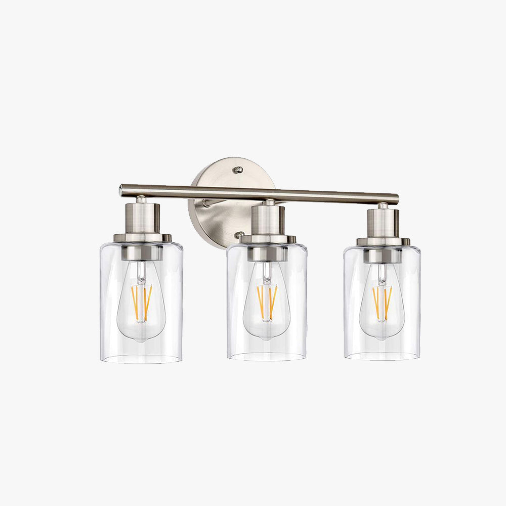 Silva Applique Murale Cylindrique Simple, Métal/Verre, Nickel, Salle de Bain - Neutralighting