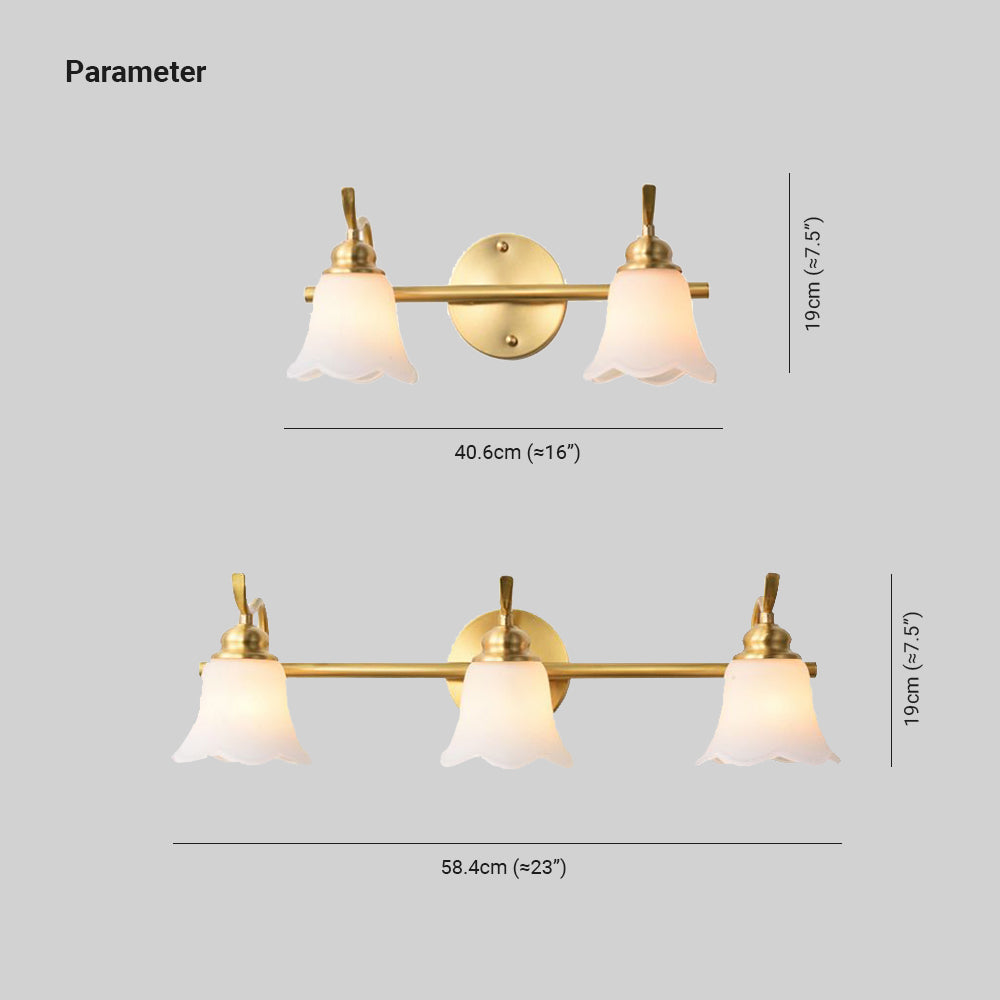 Ray Applique Murale Fleur Moderne, Métal/Verre, Or, Salle de Bain - Neutralighting