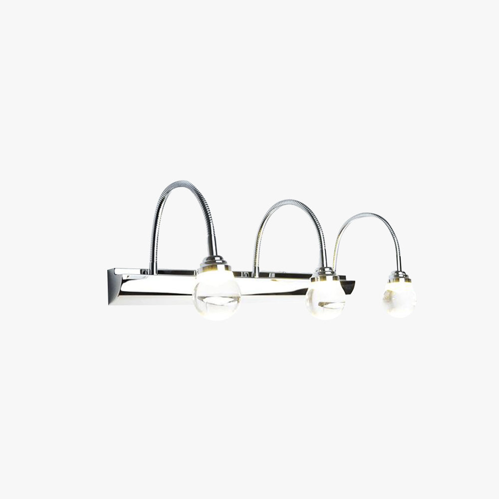 Arisha Applique Murale Miroir Boule Moderne, Métal/Acryliuqe, Argent, Salle de Bain - Neutralighting