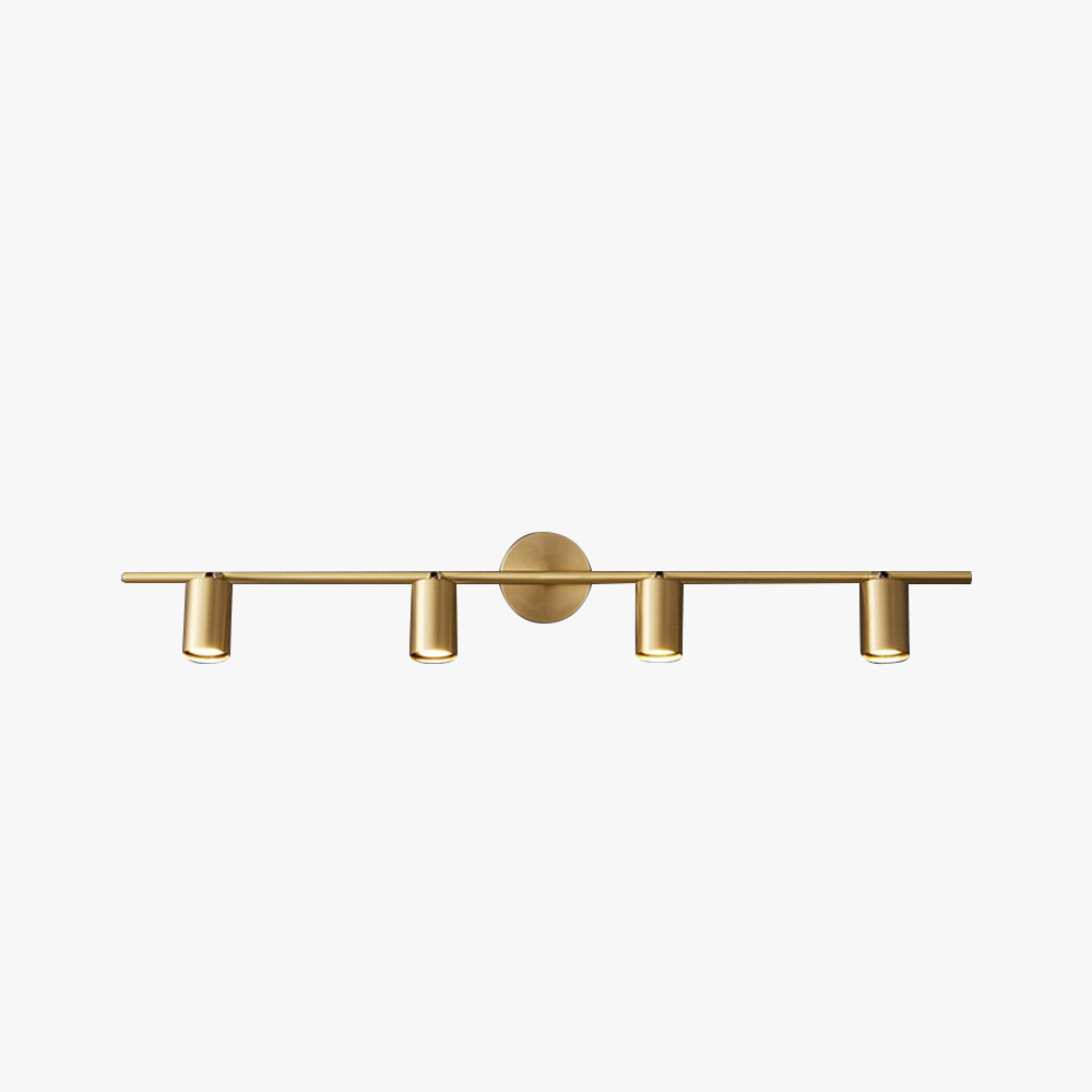Arisha Applique Murale Cylindrique Minimaliste, Métal, Noir/Laiton, Salle de Bain - Neutralighting