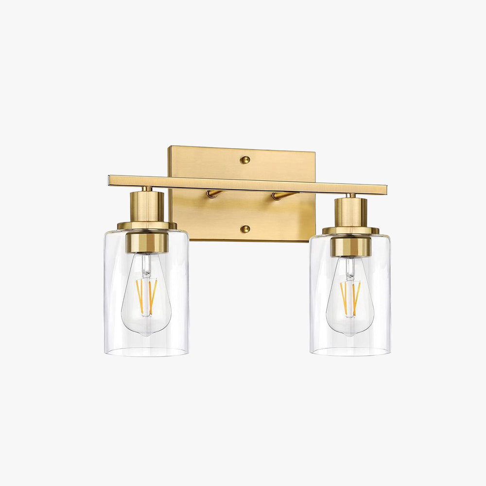Silva Applique Murale Miroir Cylindrique Moderne, Verre/Métal, Noir/Or/Nickel, Chambre - Neutralighting