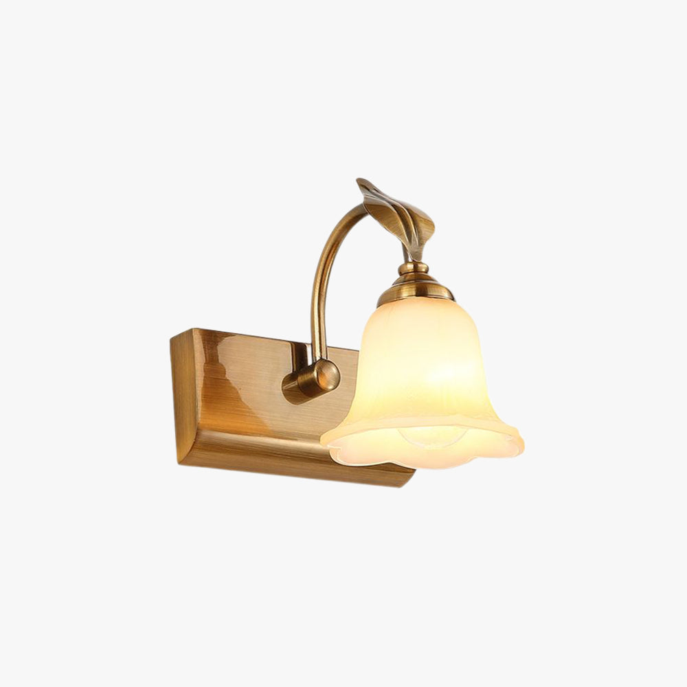 Ray Applique Murale Miroir Fleur Rétro, Métal/Verre, Or, Salle de Bain - Neutralighting