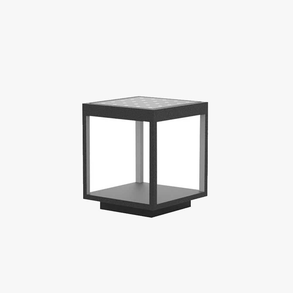 Ray Lampe de Poteau Rectangulaire Moderne, Métal, Noir, Jardin