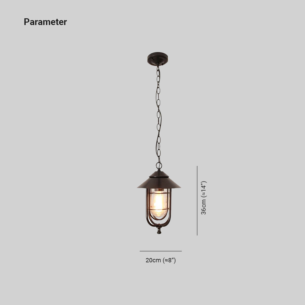 Silva Suspension Extérieure Lanterne Vintage, Métal/Verre, Noir/Bronze, Jardin