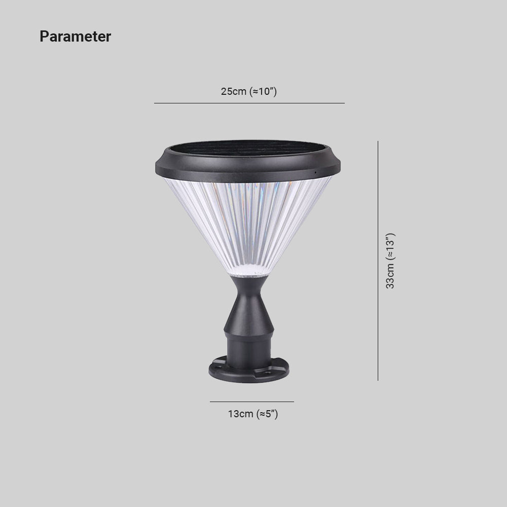 Ray Lampe de Poteau Solaire en forme de Diamant, L 33CM