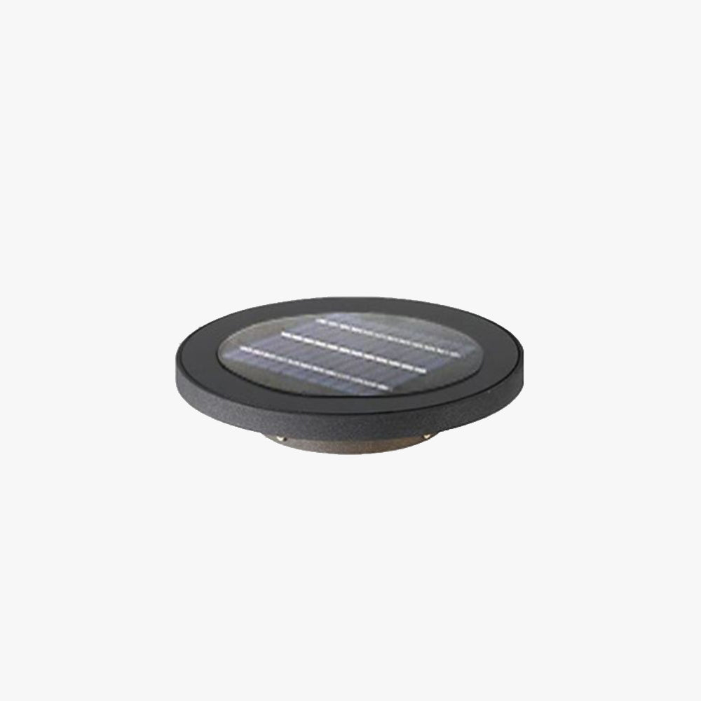 Ray Lampe Extérieure au Sol Rond Simple, Métal, Noir, Cour