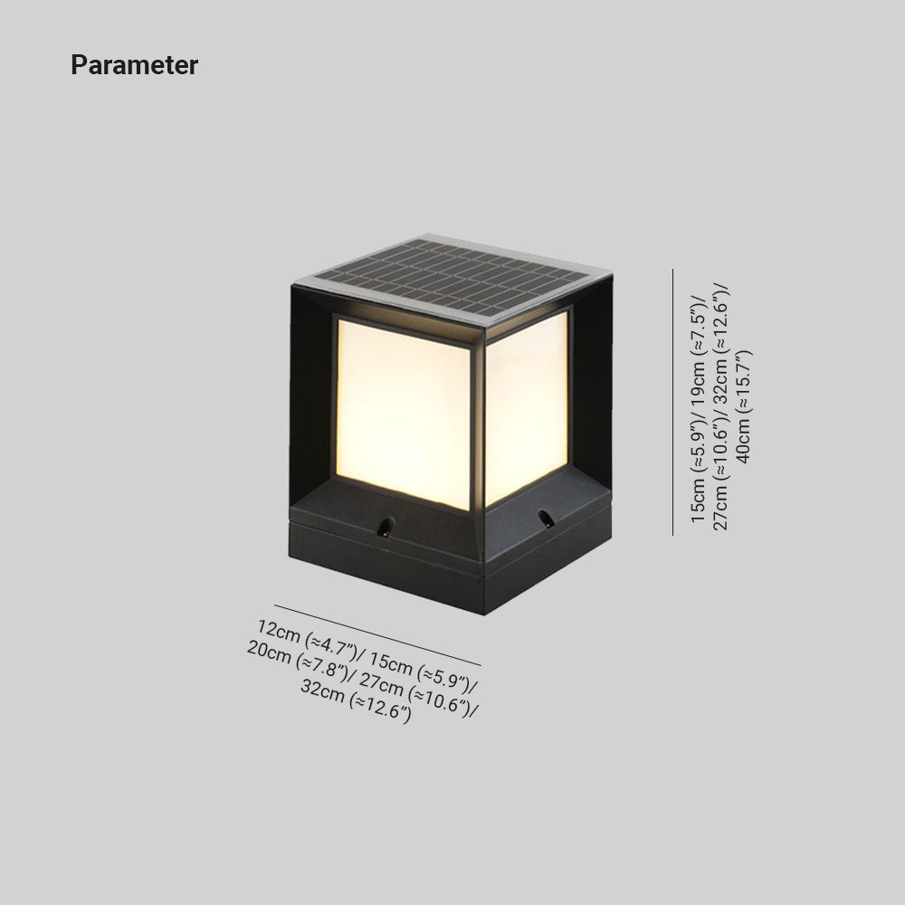 Ray Lampe Solaire de Poteau, Rectangle Simple, L 12/15/20/27/32CM