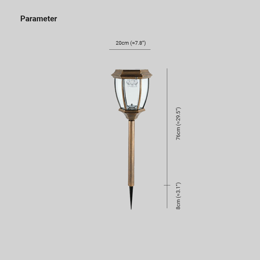 Ray Borne Extérieure Lanterne Vintage, Métal/Verre, Noir/Bronze, Cour