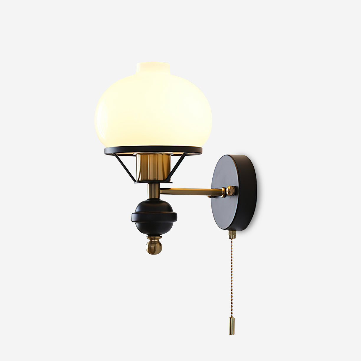 Aurum Applique Murale Noire Avec Interrupteur À Chaînette - Neutralighting