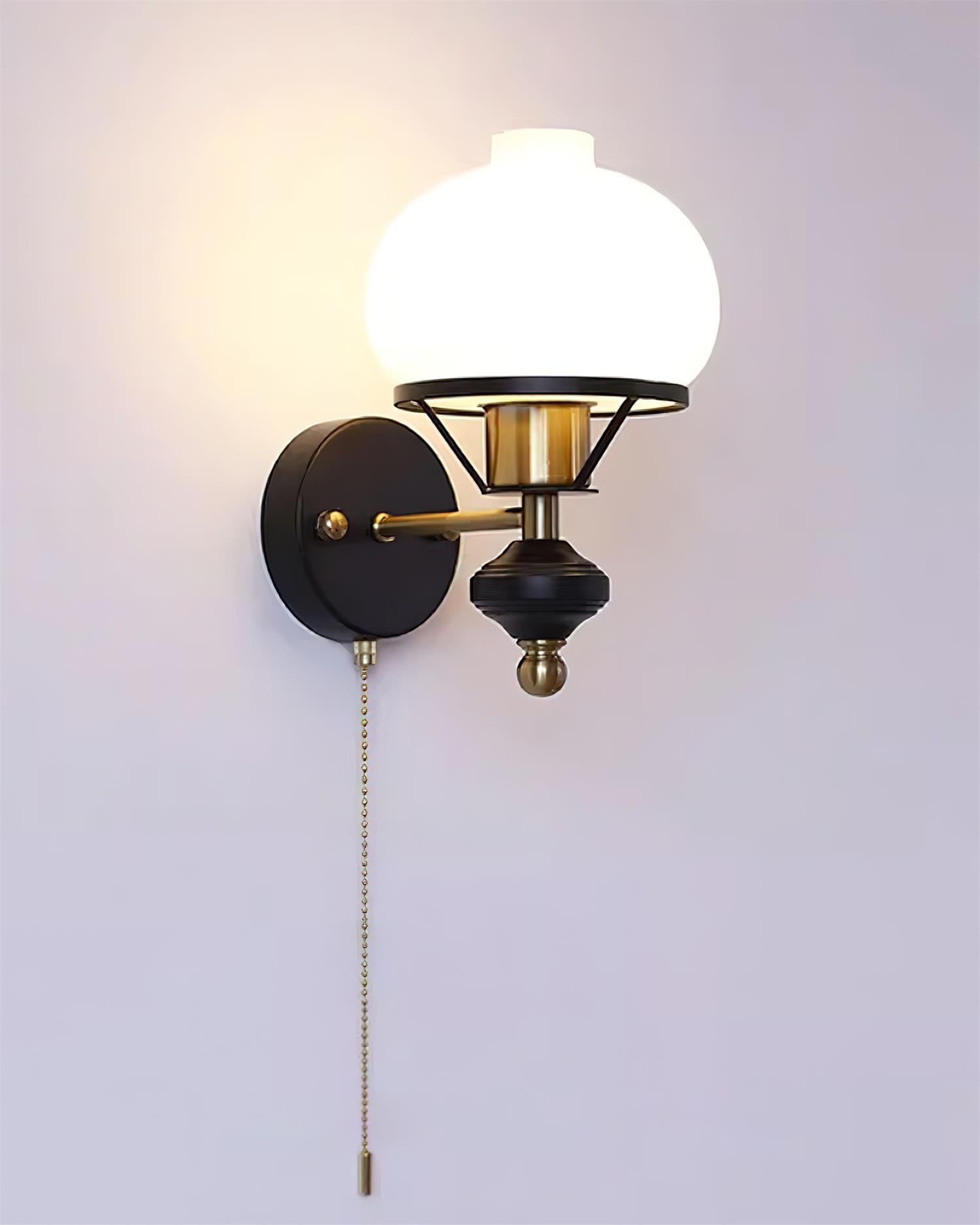Aurum Applique Murale Noire Avec Interrupteur À Chaînette - Neutralighting