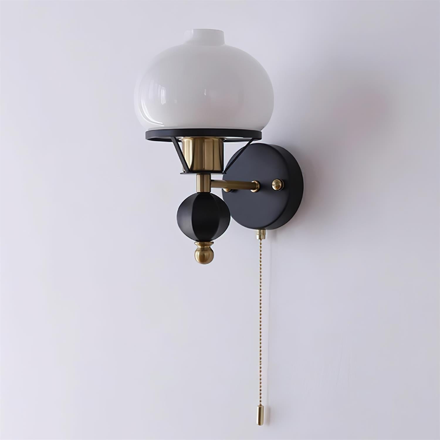 Aurum Applique Murale Noire Avec Interrupteur À Chaînette - Neutralighting