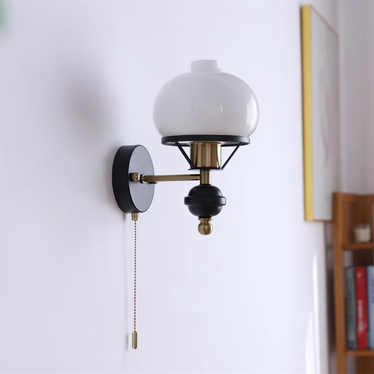 Aurum Applique Murale Noire Avec Interrupteur À Chaînette - Neutralighting
