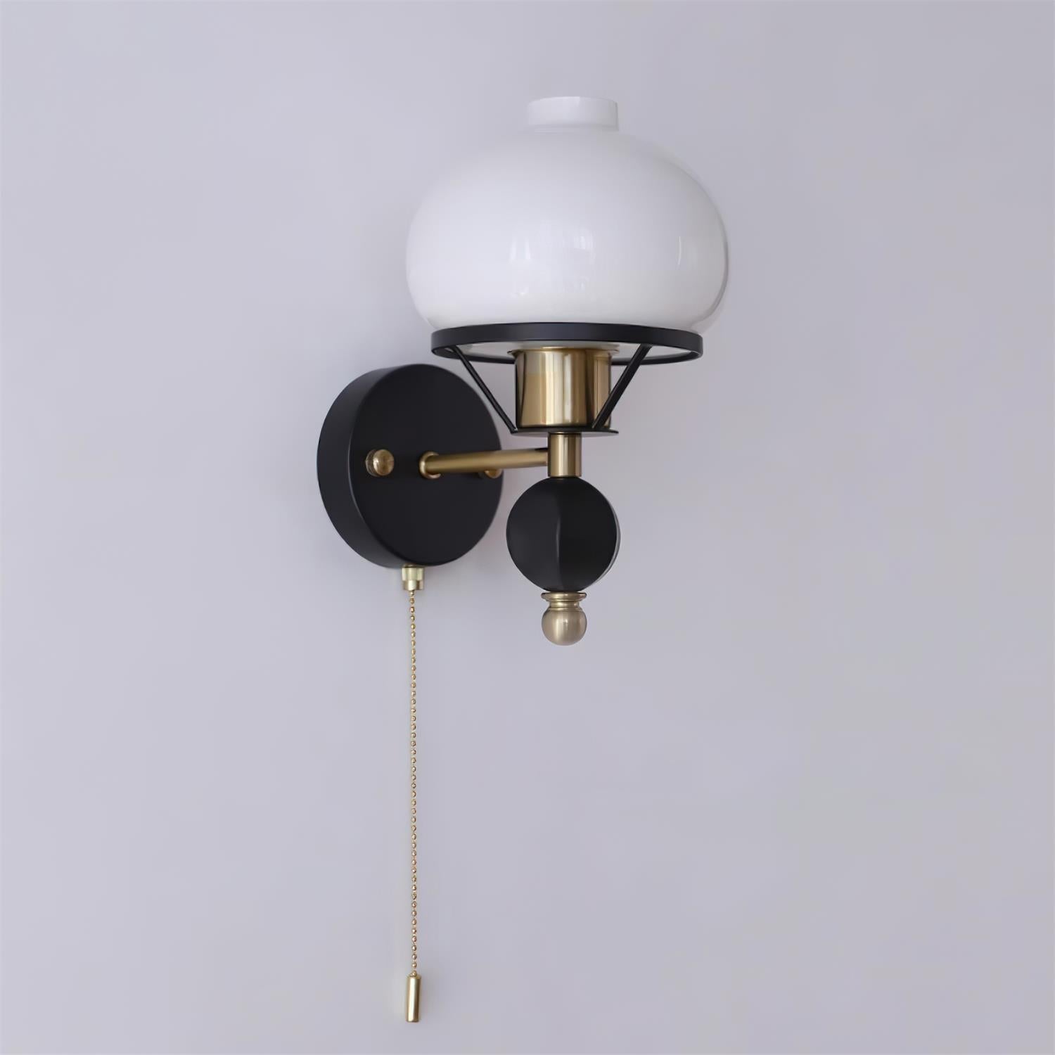 Aurum Applique Murale Noire Avec Interrupteur À Chaînette - Neutralighting