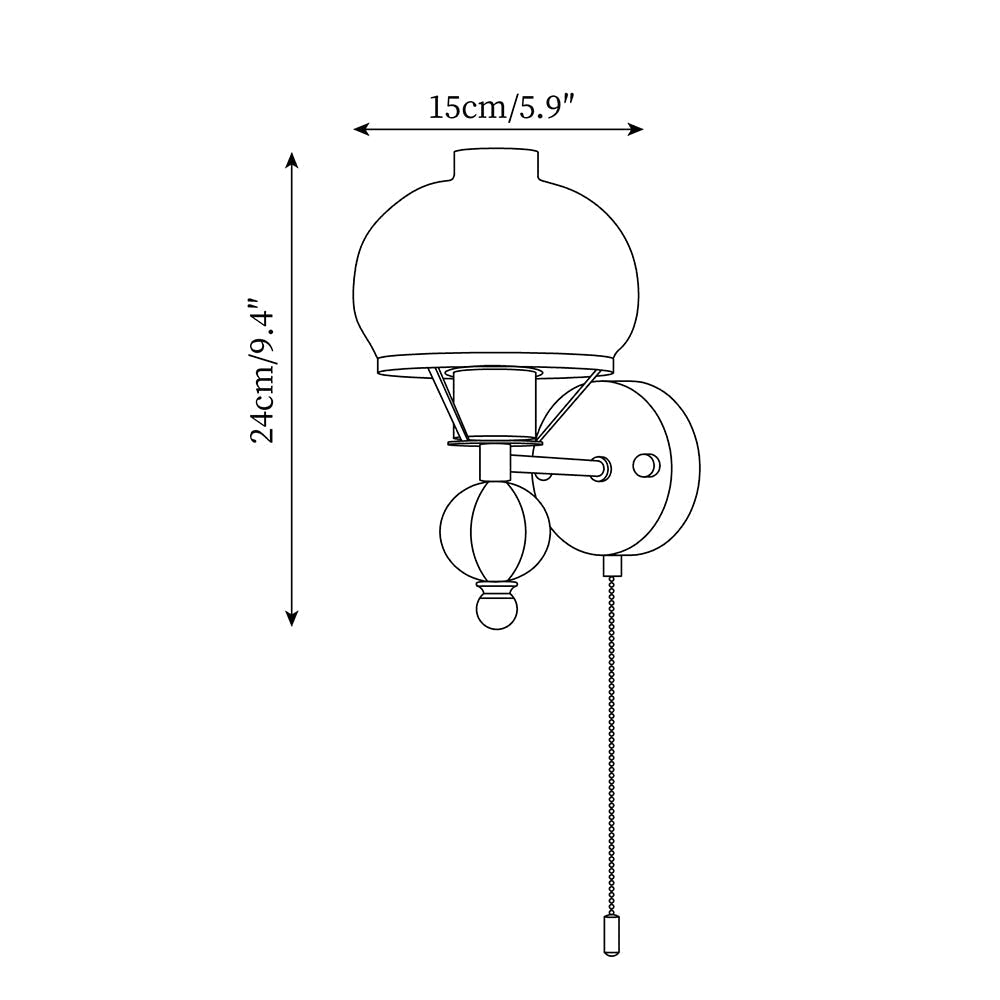 Aurum Applique Murale Noire Avec Interrupteur À Chaînette - Neutralighting