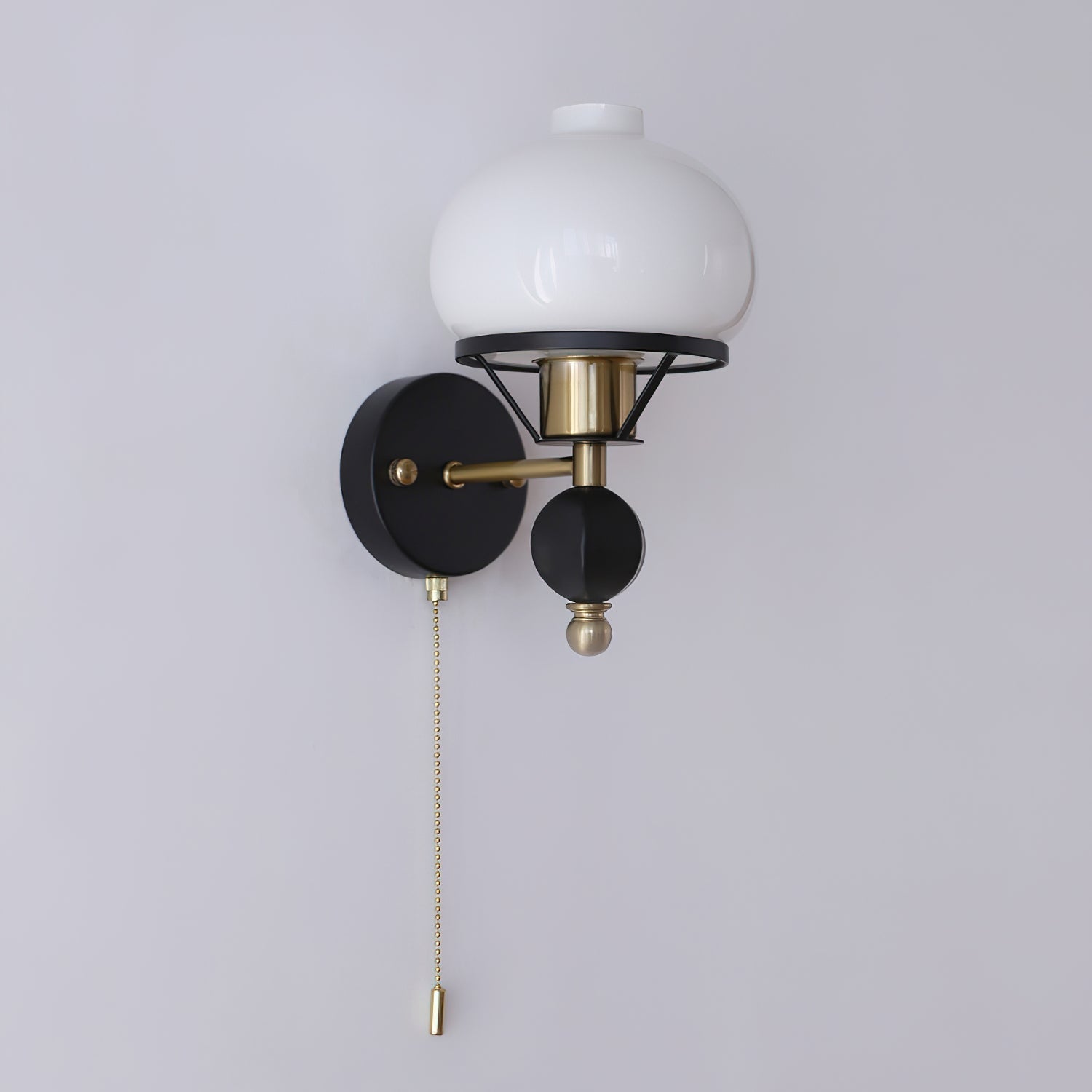 Aurum Applique Murale Noire Avec Interrupteur À Chaînette - Neutralighting