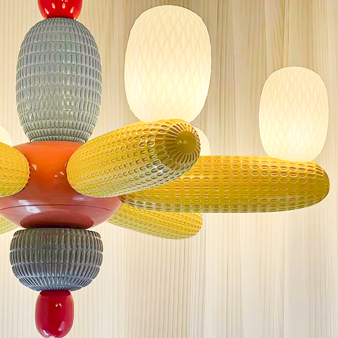 Balloons Chandelier Porcelain Modules Frosted Orbs - Neutralighting