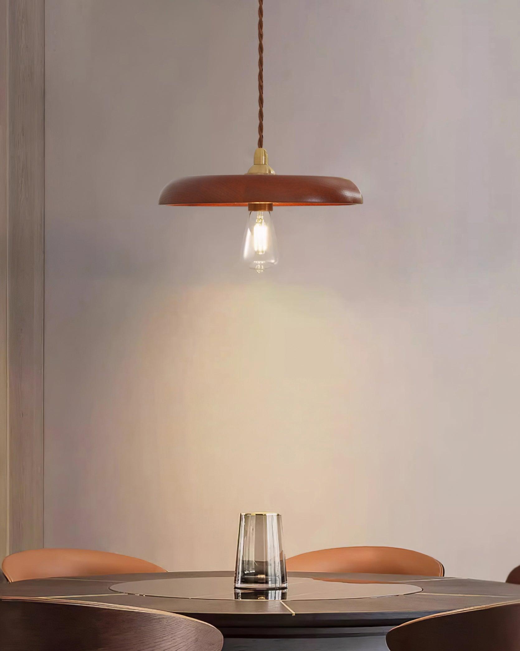Balmain Pendant Lamp Wood Brass Minimalist - Letslighting