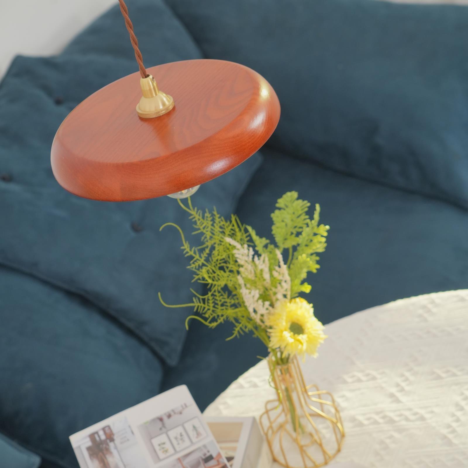 Balmain Pendant Lamp Wood Brass Minimalist - Letslighting