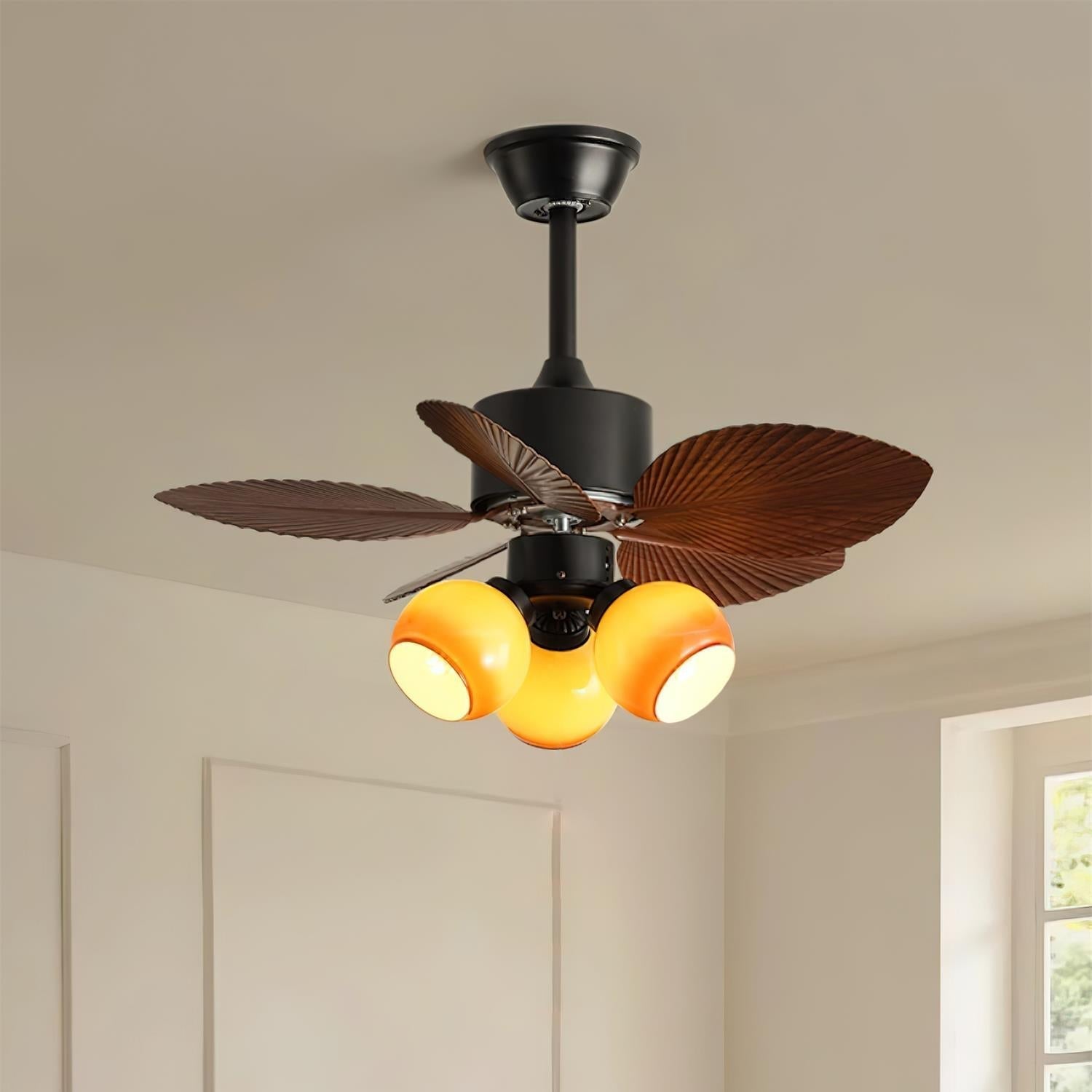 Plafonnier ventilateur Nerina avec option d'abat-jour orange