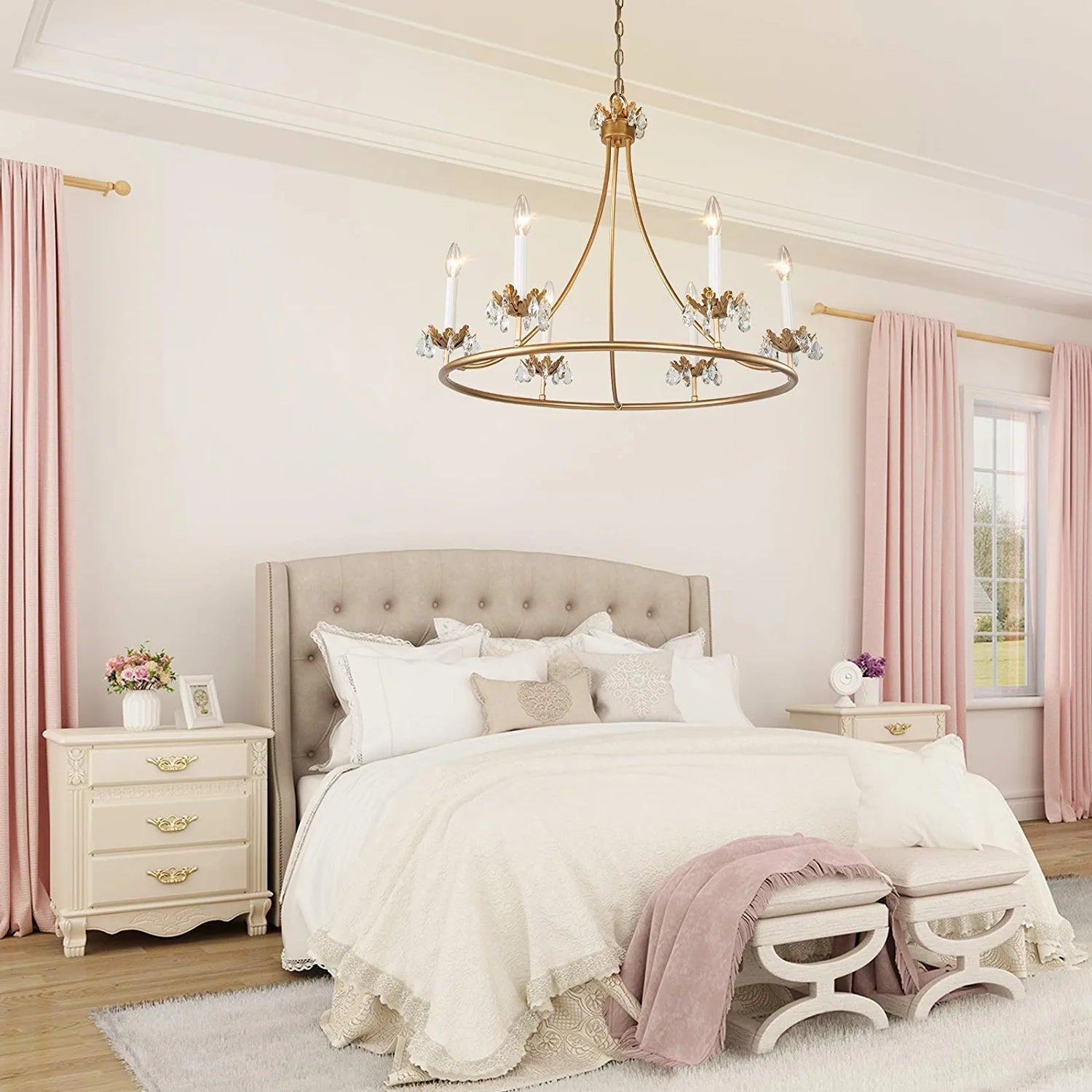 Yrvuvyh Ancien Industriel Luxe Laiton Cristal Lustre - Neutralighting