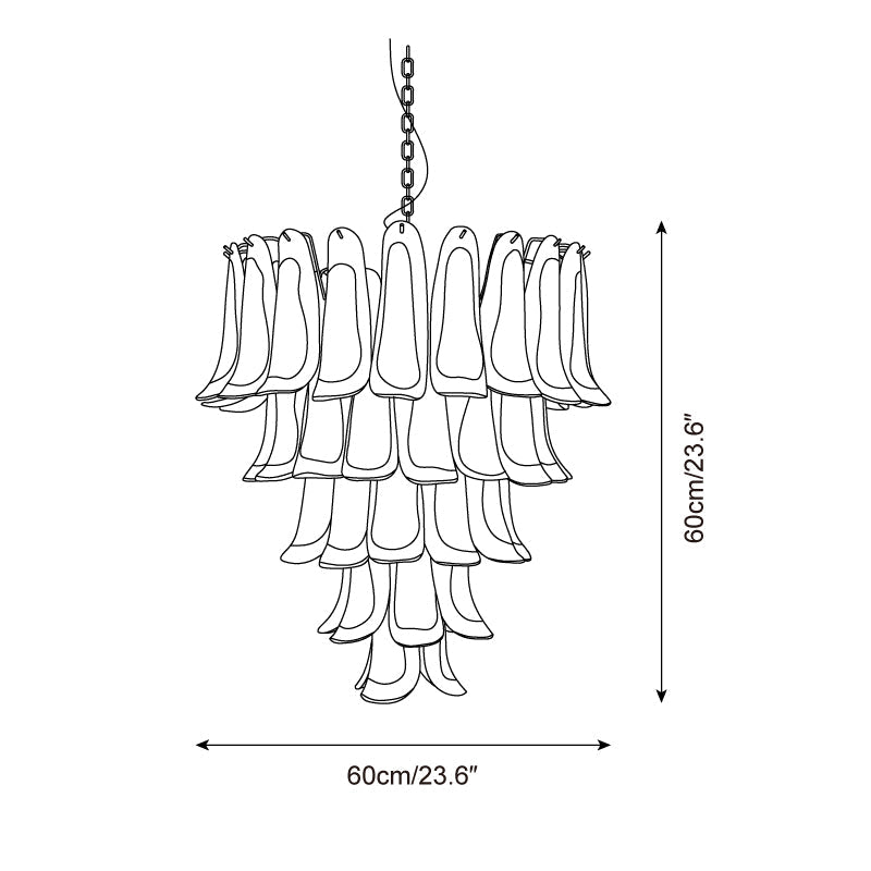 Barovier Lustre Cascade de Pétales en Verre Rose - Neutralighting