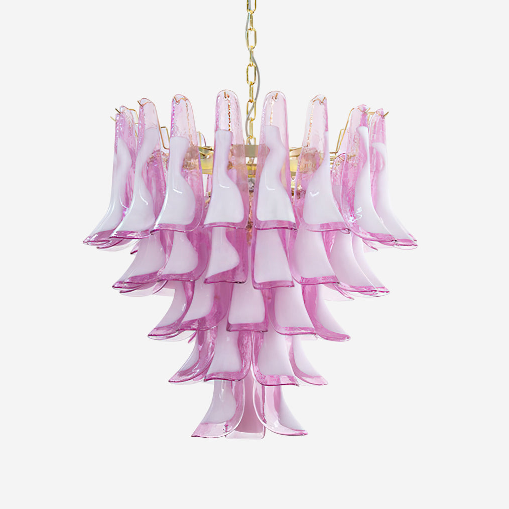 Barovier Lustre Cascade de Pétales en Verre Rose - Neutralighting