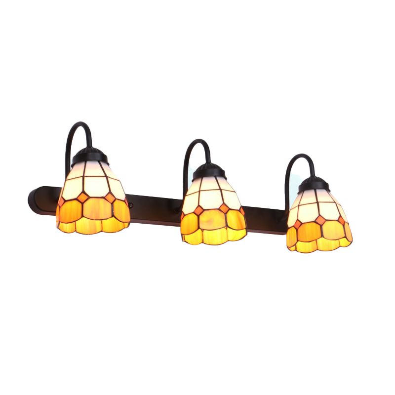 Tiffany Applique Murale Fleur Vintage, Métal, Noir/Bleu/Blanc, Salle de Bain - Neutralighting