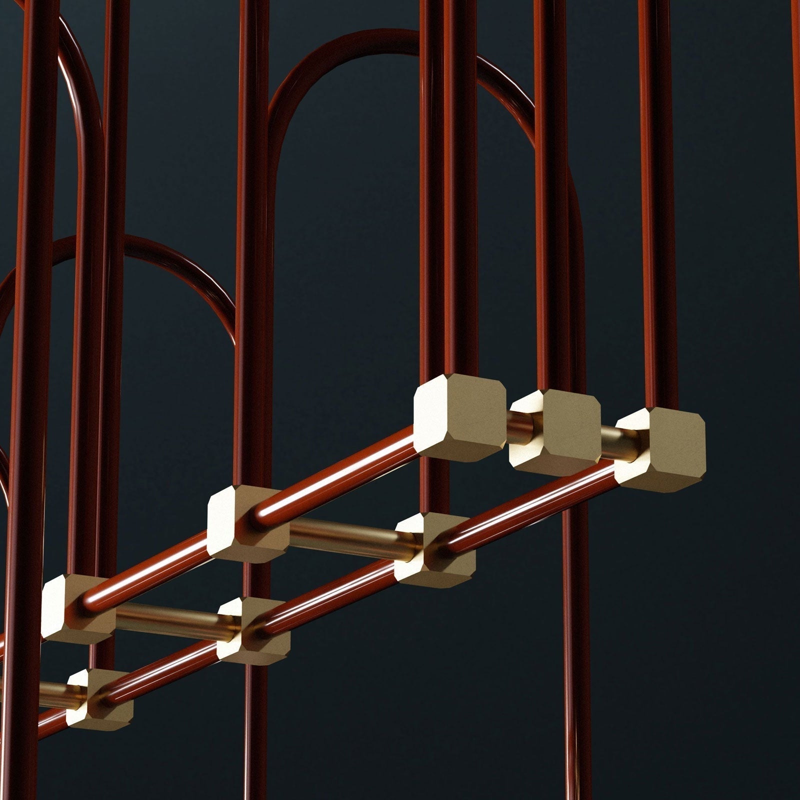Blikuvyh Ancien Industriel Atelier Laiton Métal Lustre - Neutralighting