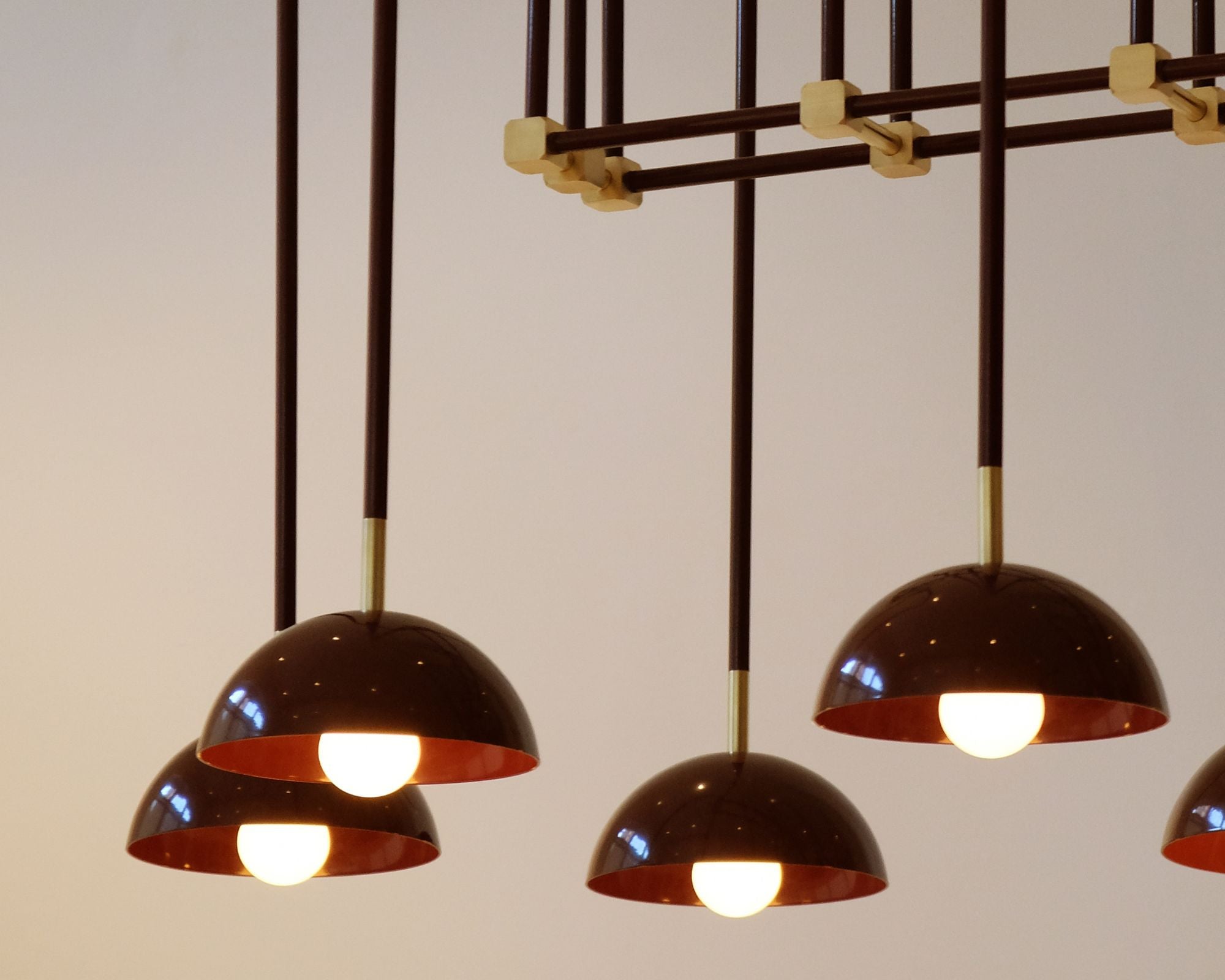 Blikuvyh Ancien Industriel Atelier Laiton Métal Lustre - Neutralighting