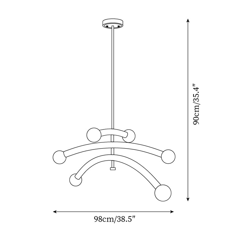 Aurevia Lustre Minimaliste Arc Globe - Neutralighting