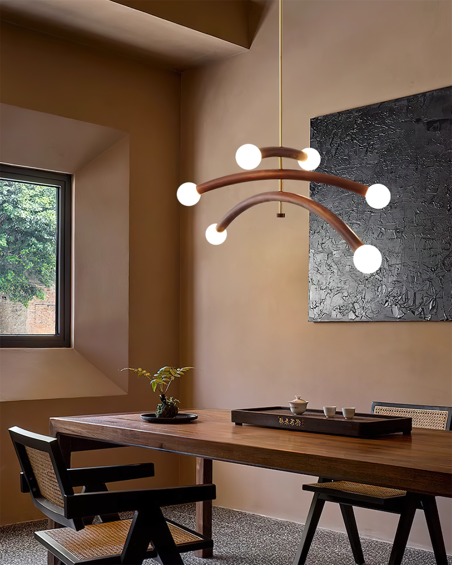 Aurevia Lustre Minimaliste Arc Globe - Neutralighting