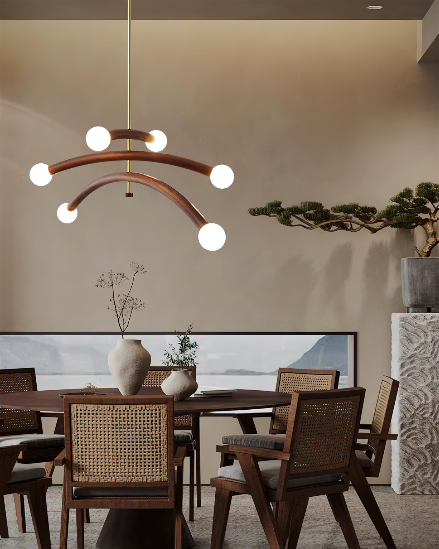 Aurevia Lustre Minimaliste Arc Globe - Neutralighting
