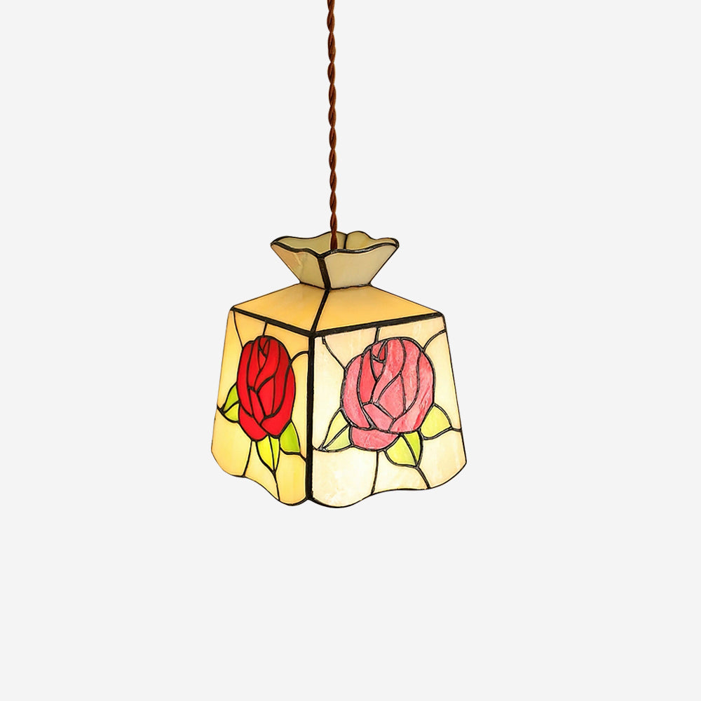 Roselit Suspension Teinté Verre Florale Organique - Neutralighting