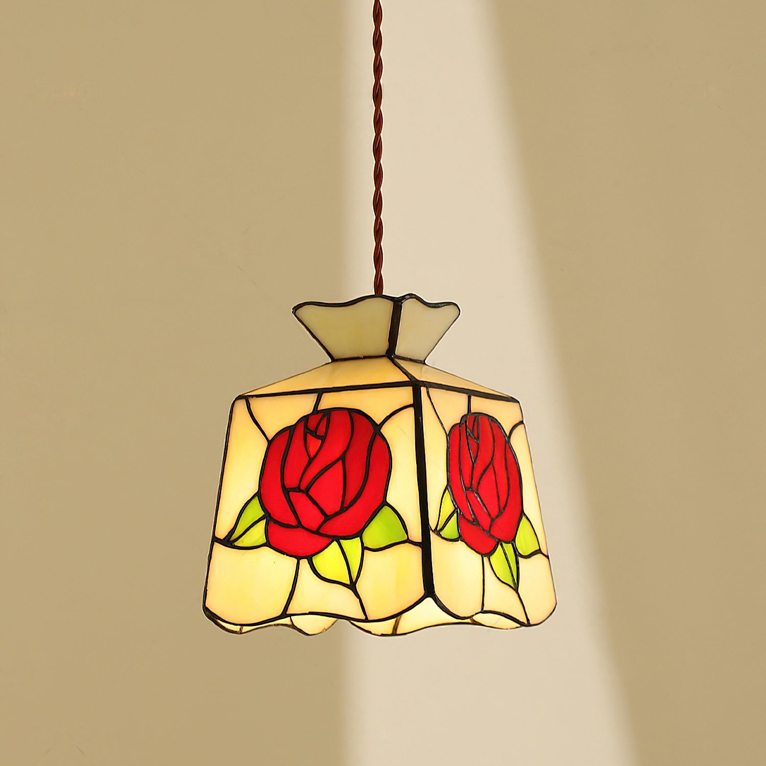 Roselit Suspension Teinté Verre Florale Organique - Neutralighting