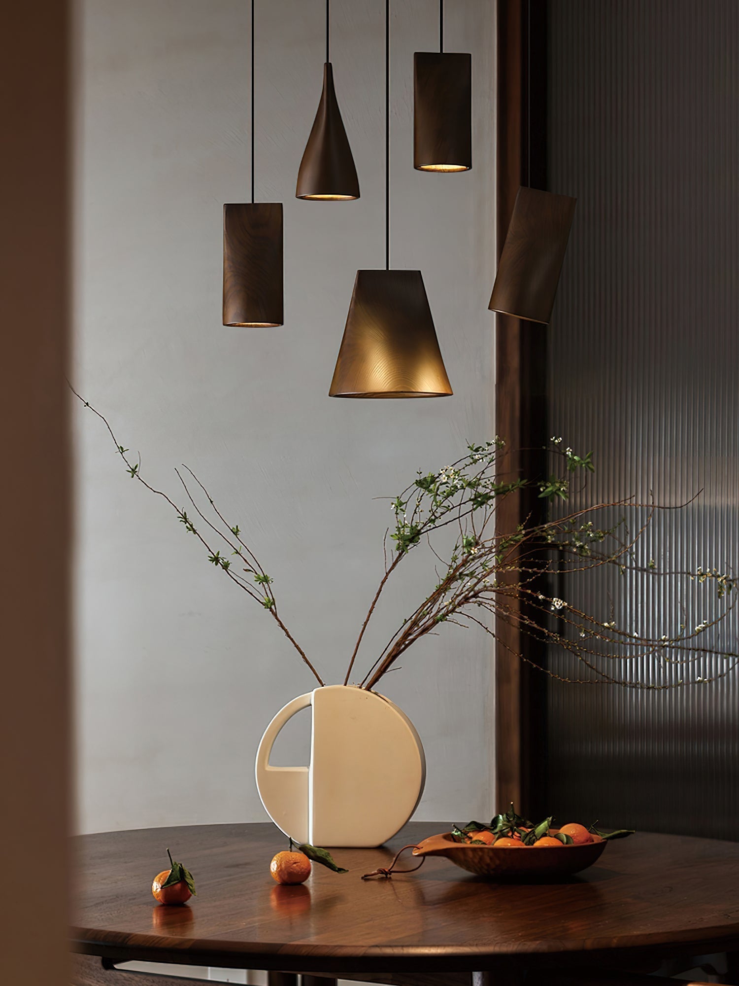 Ivarara Asymmetrical Wood Pendant Light - Blowlighting