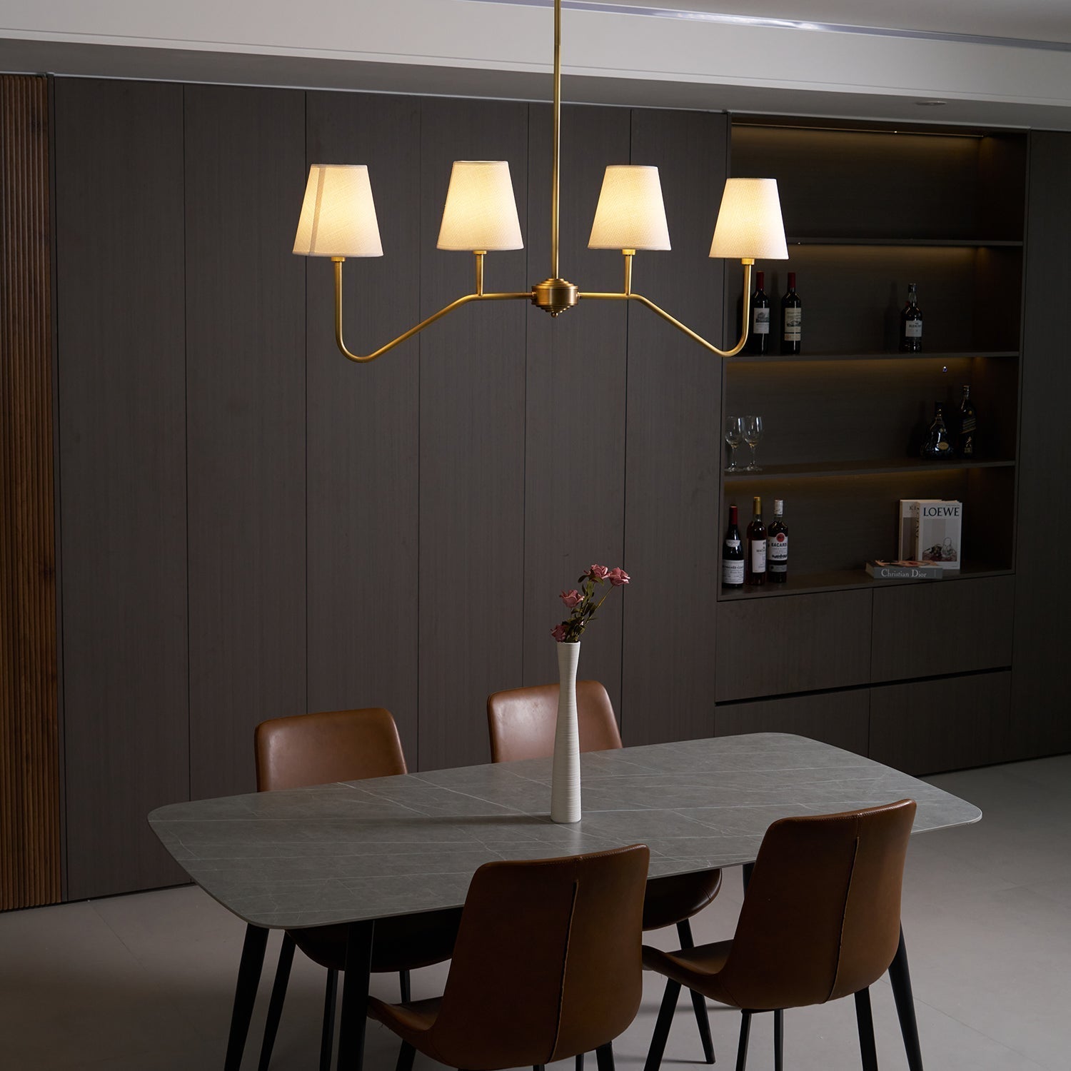 Diana Chandelier Tapered Shades Linear - Letslighting