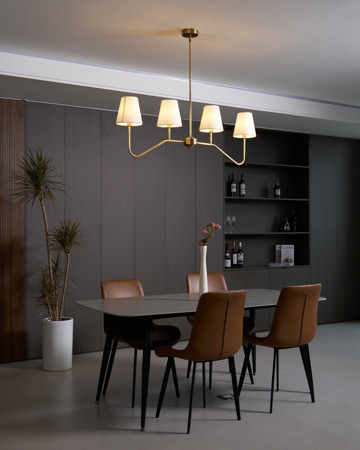 Diana Chandelier Tapered Shades Linear - Letslighting
