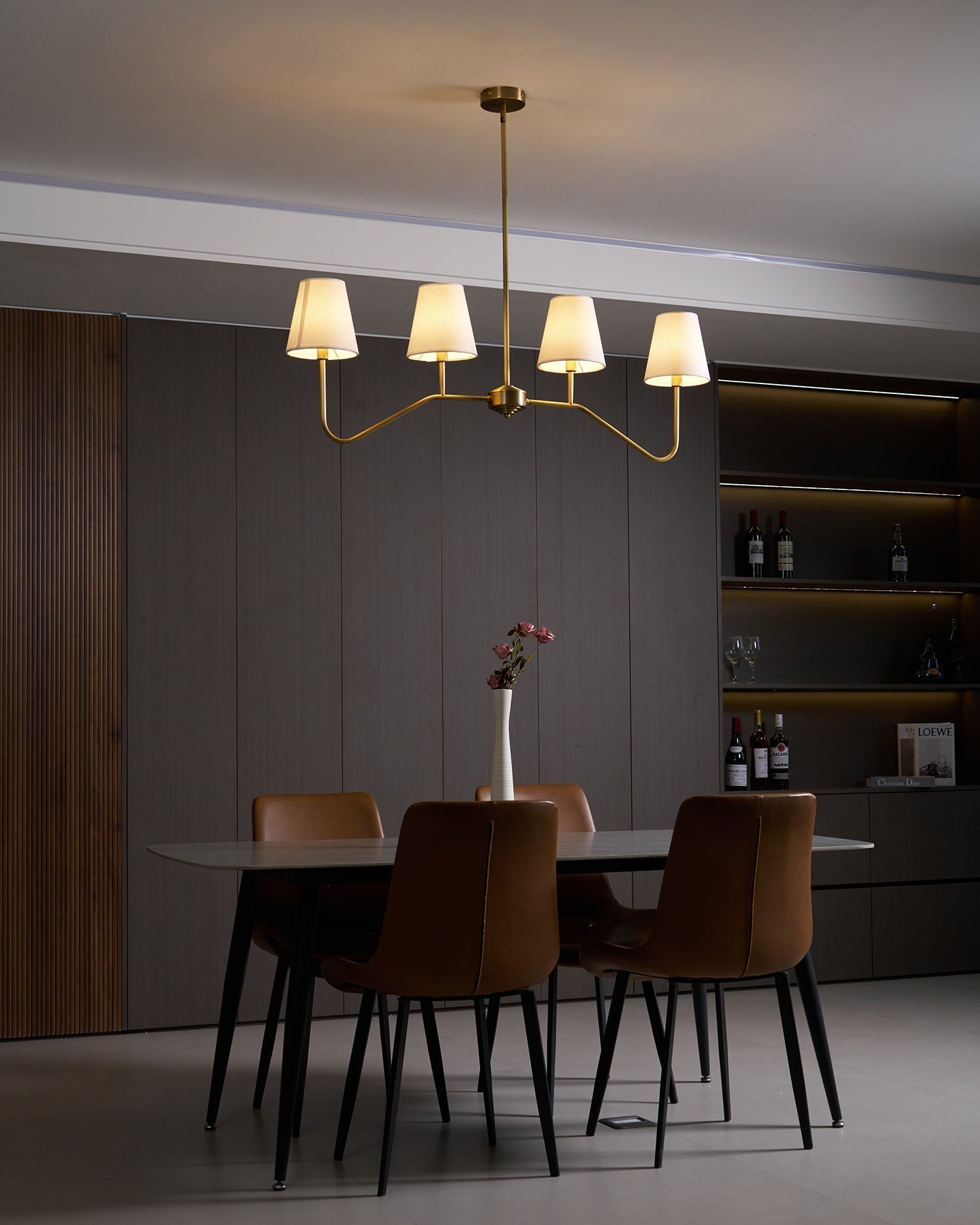 Diana Chandelier Tapered Shades Linear - Letslighting